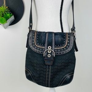 Coach Signature Crossbody Studded Messager Bag